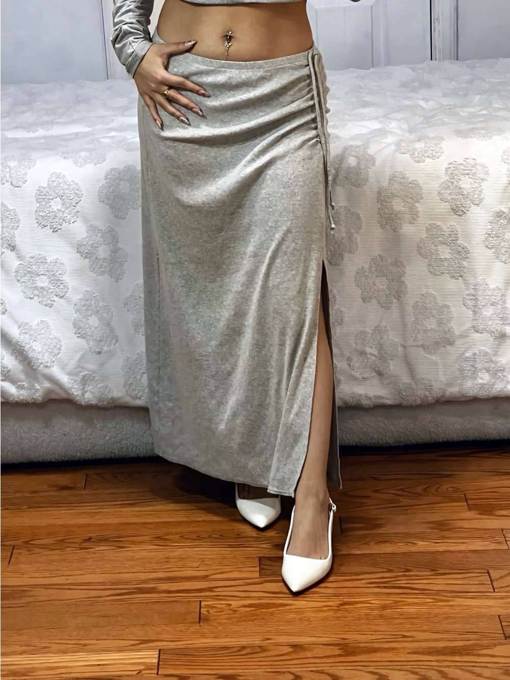Aerie Grey Maxi Skirt